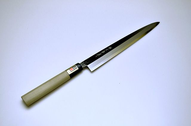 【ノムラ刃物】2　祥太郎作刺身包丁240mm白鋼 水牛柄